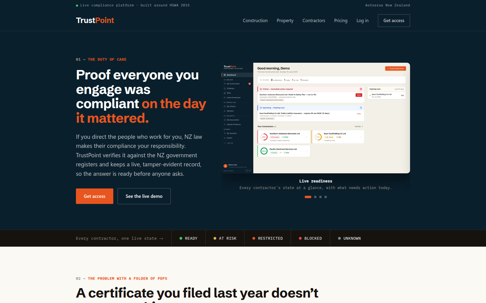 TrustPoint homepage
