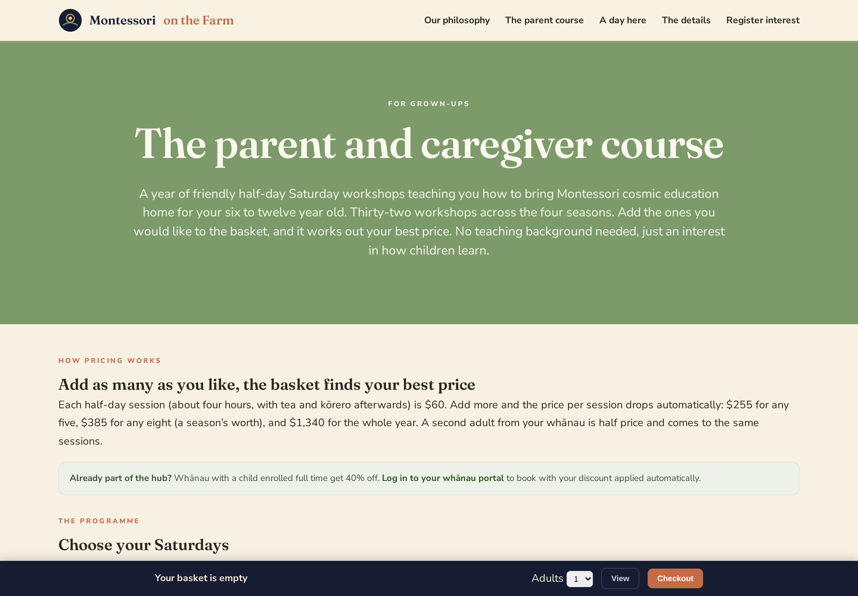 Parent workshop course