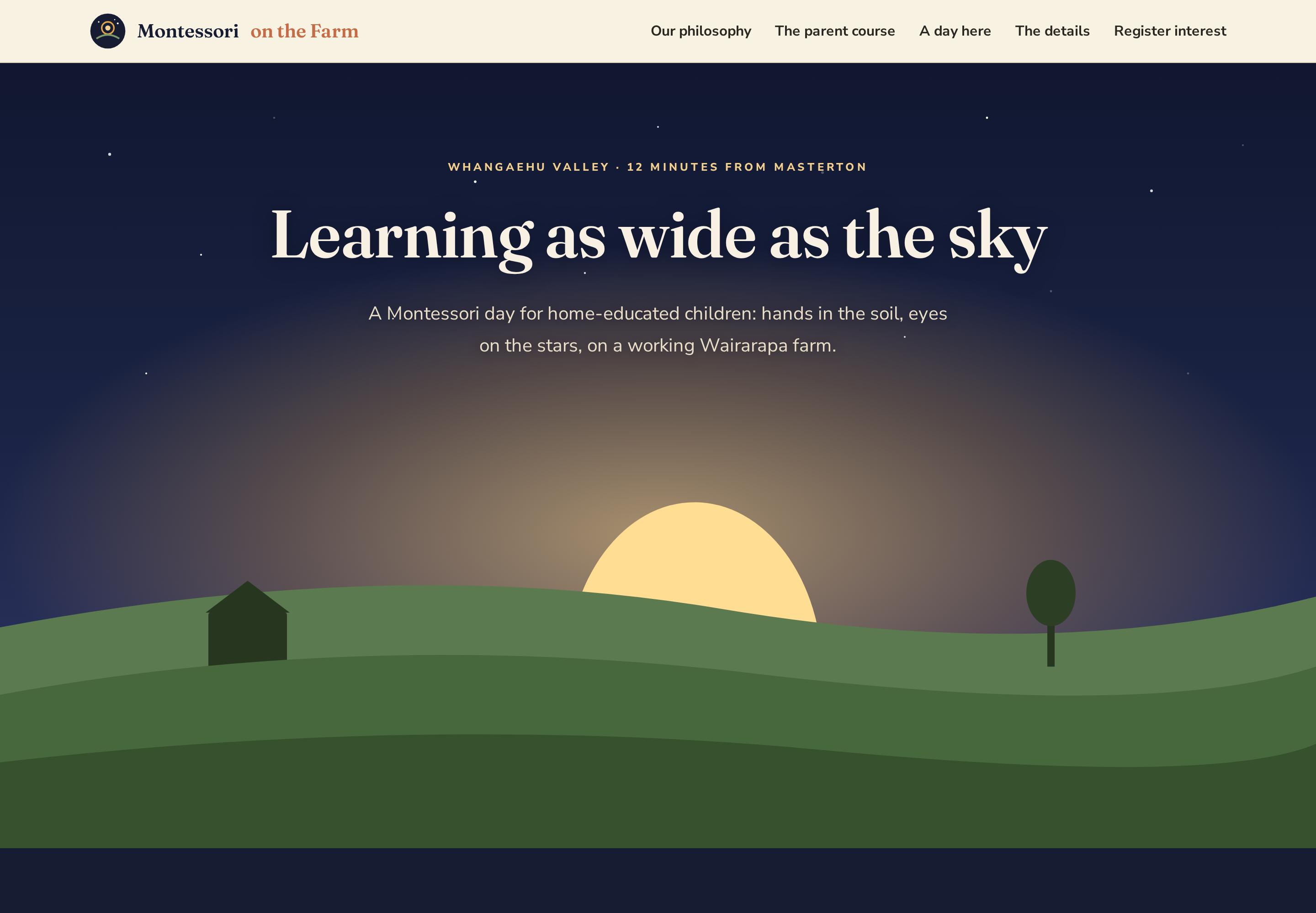 Montessori on the Farm homepage