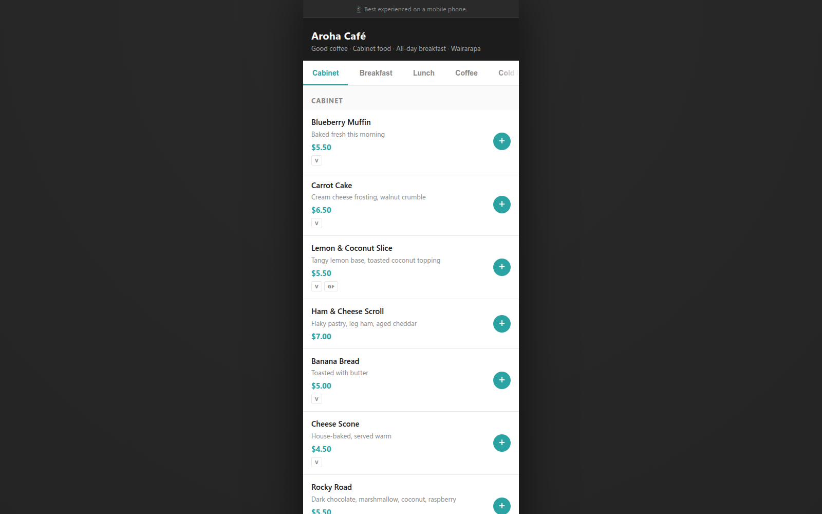 OnlineMenu customer ordering menu