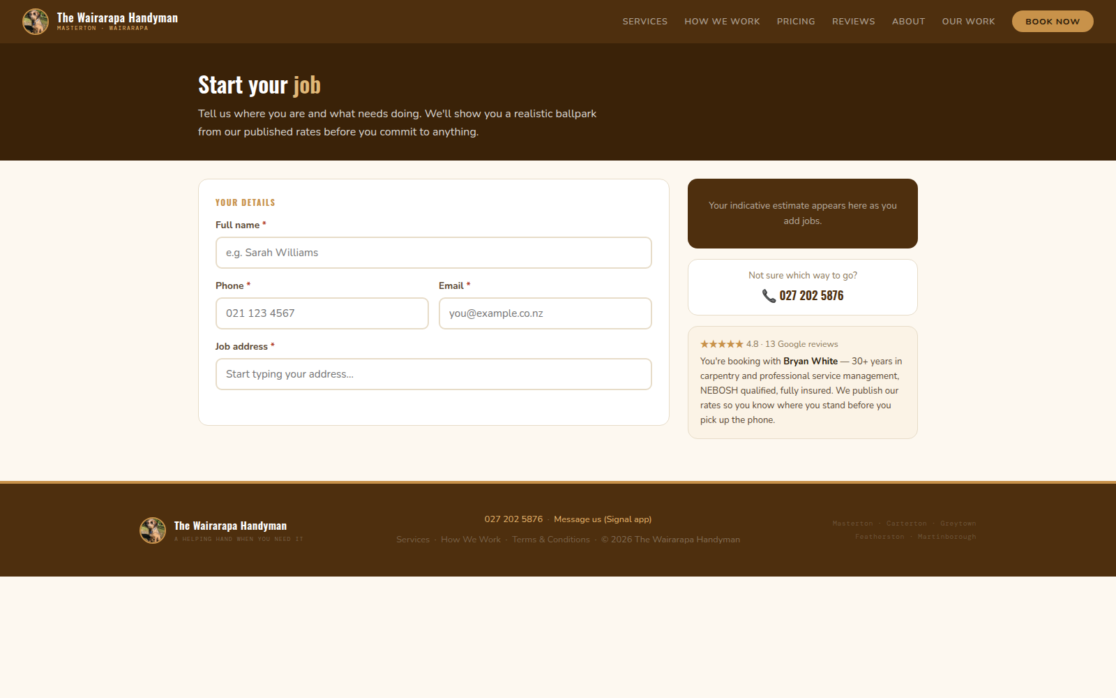 Smart Booking form